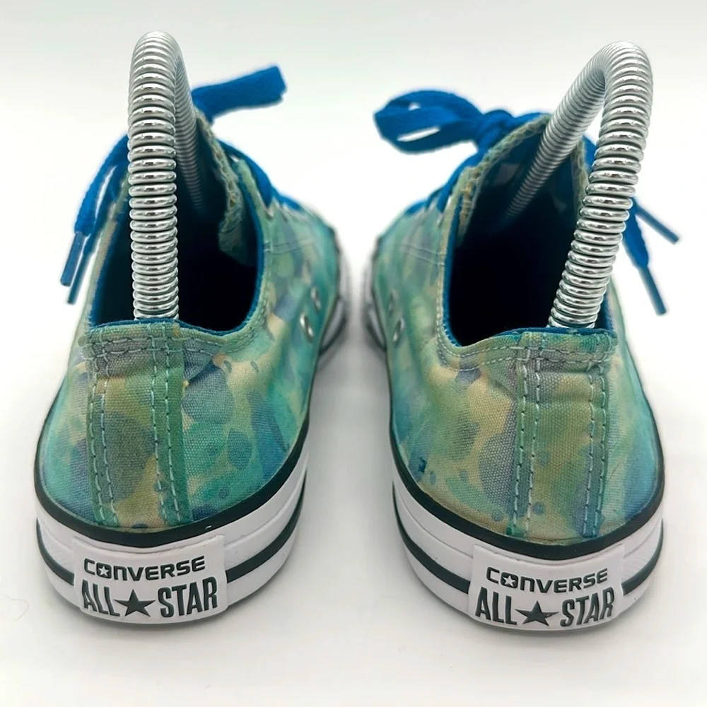 Converse 656081 F All Star Low Top Blue Green Multicolor Sneakers Junior Size 4